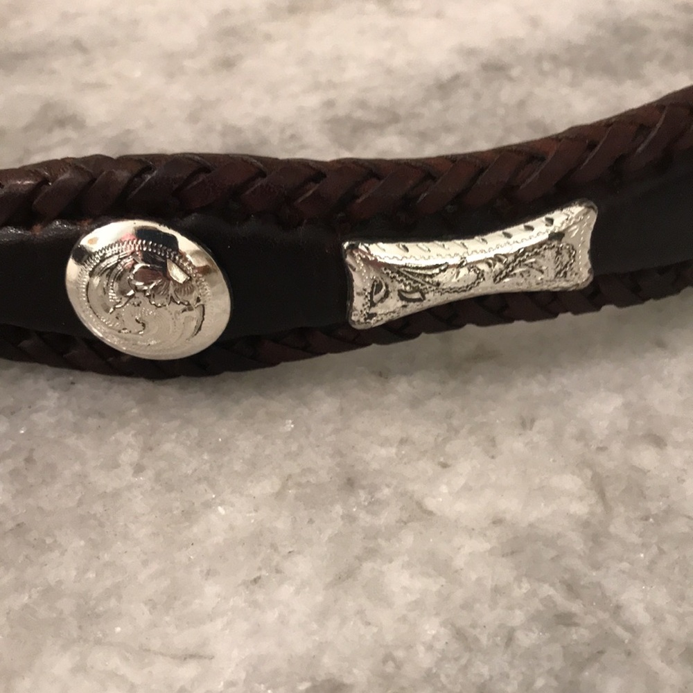 Vintage Nadine Western Belt Womens 32 Brown Leather Conchos Cowboy Rodeo USA - Picture 2 of 10